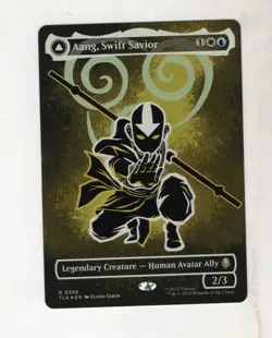 AANG, SWIFT SAVIOR MAGIC TCG CARD BORDERLESS NEON INK FOIL AVATAR LAST AIRBENDER - Image 1