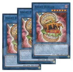 Yugioh - Angry Burger x 3 - 1st Edition NM - Plus Free Holo Card - Image 1