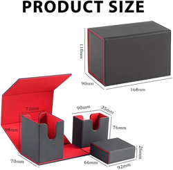 MTG Deck Box Card Storage, Commander Deck Box Fits 130+ Single Sleeved Cards wit - Image 2