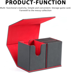 MTG Deck Box Card Storage, Commander Deck Box Fits 130+ Single Sleeved Cards wit - Image 4