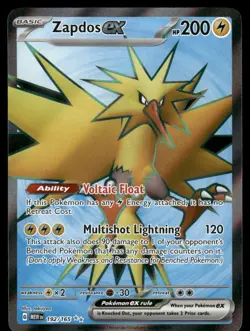 Pokemon Cards Zapdos ex 192/165 151 Ultra Rare NM - Image 1