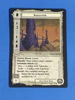 BARAD-DUR Middle Earth CCG 1995 NON PLAYED BLACK BORDER - Image 1