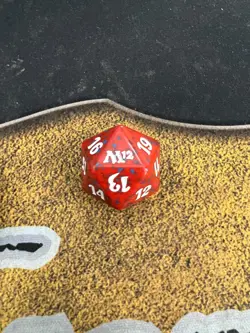 Magic The Gathering Core Set 2012 M12 Spindown Life Counter Die - Red/White - Image 1