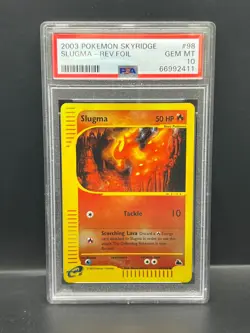Pokemon PSA 10 GEM MT Slugma 98/144 Skyrdige Reverse Holo 2003 E Reader S#2411 - Image 1