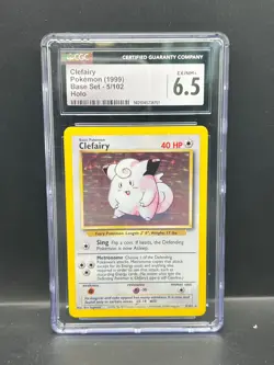 Pokemon CGC 6.5 EX/NM+ Clefairy 5/102 Base Set Holofoil 1999 S#6151 - Image 1