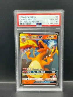 Pokemon PSA 10 GEM Charizard GX 9/68 Battle Academy #60 Stamped Holo 2020 S#2814 - Image 1