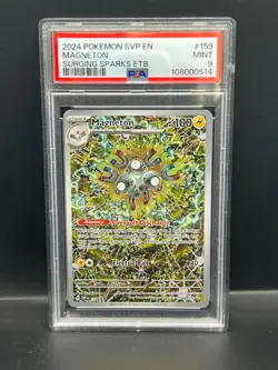 Pokemon PSA 9 MINT Magneton SVP 159 Surging Sparks ETB FA Holofoil 2024 S#0514 - Image 1