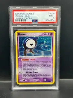 Pokemon PSA 9 MINT Unown A/28 EX Unseen Forces Holofoil Rare 2005 S#0754 - Image 1