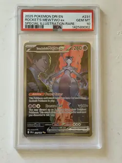 Pokemon Mewtwo EX TCG 2025 Team Rockets Card 231/182 Destined Rivals Mint PSA 10 - Image 1
