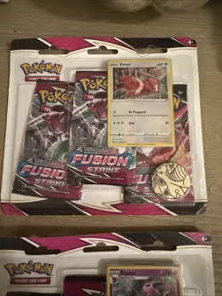 Pokemon TCG Fusion Strike 2- 3 Pack Blister Factory Sealed Espeon-Eevee - Image 2