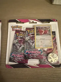 Pokemon TCG Fusion Strike 2- 3 Pack Blister Factory Sealed Espeon-Eevee - Image 3