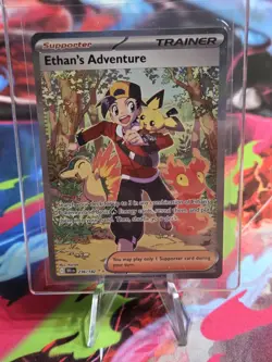 Pokemon TCG Destined Rivals Ethan's Adventure Full Art Trainer Card 236/182 SIR - Image 1