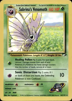 Sabrina's Venomoth 34/132 Rare Gym Heroes Multi Item Discount LP - Image 1