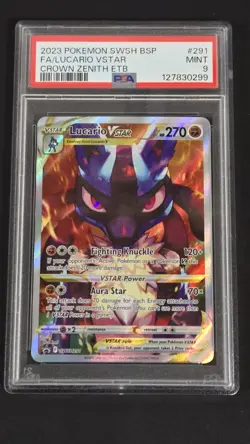 PSA 9 Lucario Vstar SWSH291 Black Star Promo Pokemon 2023 - Image 1