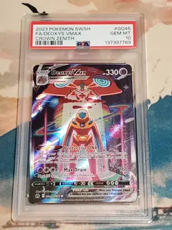 Deoxys VMAX Ultra Rare GG45/GG70 PSA 10 GEM MT - 2023 Pokemon Crown Zenith - Image 1