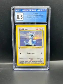 Pokemon CGC 8.5 NM/Mint+ FRENCH Dratini (Minidraco) 26/102 Base Set 1st Ed #2060 - Image 1