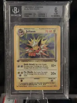 Pokemon Vintage WOTC Jolteon 4/64 1st Edition Jungle Holo BGS 6 - Image 1