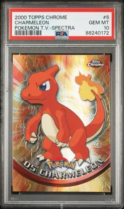 SPECTRA REFRACTOR CHARMELEON PSA 10 GEM MINT 2000 TOPPS CHROME POKEMON T.V #5 - Image 1