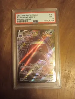 2021 POKEMON SWORD & SHIELD FUSION STRIKE #157/264 GENGAR VMAX FULL ART PSA 9 - Image 1