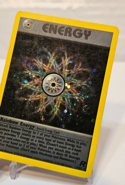 Rainbow Energy 17/82 Holo Rare SWIRL Unlimited Team Rocket Pokemon 1254 - Image 3