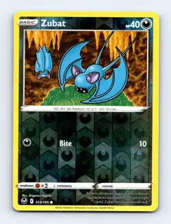Zubat - Silver Tempest 103/195 - Reverse Holo - Common - NM - Pokemon TCG - Image 1