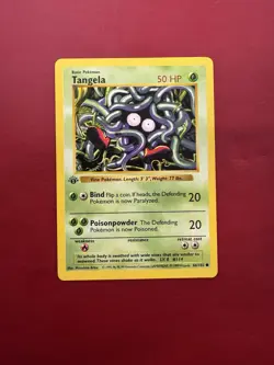 Tangela 66/102 Shadowless 1st Edition Base Set Pokemon Card DMG - Image 1