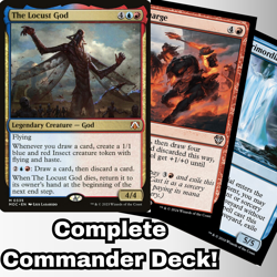 MTG Commander EDH Deck The Locust God 100 Magic Cards Custom Deck R/U Wheels - Image 1