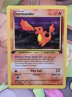 NM Charmander 50/82 1st Edition Team Rocket Pokemon 2000 - Image 1