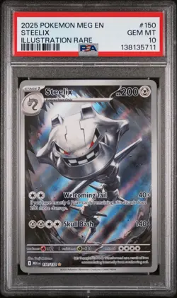 2025 POKEMON MEG EN-MEGA EVOLUTION ILLUSTRATION RARE #150 STEELIX PSA 10 💎 - Image 1