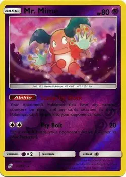 Pokemon Team Up Mr. Mime Rare Reverse Holo 66/181 - Image 1