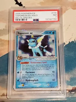 Vaporeon ex Holo Rare 110/113 PSA 7 NM - 2005 Pokemon TCG Delta Species VINTAGE - Image 1