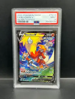Pokemon PSA 9 MINT Blaziken V TG14/TG30 Silver Tempest FA Holo 2022 S#0179 - Image 1