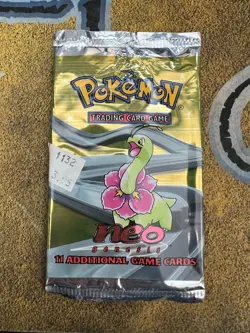 Pokemon 4x Neo Genesis Empty Booster Packs - Typhlosion Meganium Feraligatr - Image 2