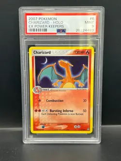 Pokemon PSA 9 MINT Charizard 6/108 EX Power Keepers Holofoil 2007 S#4493 - Image 1