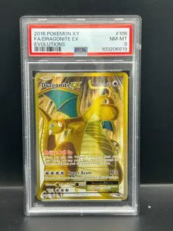 Pokemon PSA 8 NM-MT Dragonite EX 106/108 Evolutions FA Holofoil 2016 S#6819 - Image 1