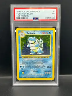 Pokemon PSA 7 NM FRENCH Blastoise (Tortank) 2/102 Base Set Holo 1st Ed S#5503 - Image 1