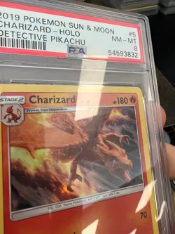 Pokemon PSA 8 NM-MT Charizard 5/18 Detective Pikachu Holofoil 2019 S#3832 - Image 4
