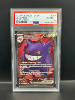 Pokemon PSA 10 GEM MT Gengar ex 193/162 Temporal Forces FA Holofoil 2024 S#6924 - Image 1