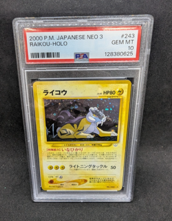 Pokemon PSA 10 GEM MT JAPANESE Raikou No 243 Awakening Legends Holo 2000 S#0625 - Image 1