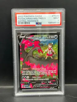 Pokemon PSA 9 MINT Galarian Moltres V TG20/TG30 Astral Radiance Holo 2022 S#4119 - Image 1