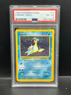 Pokemon PSA 4 VG-EX Lapras 10/62 Fossil Holofoil 1999 WOTC S#6343 - Image 1