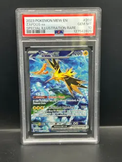 Pokemon PSA 10 GEM MT Zapdos ex 202/165 Special Illustration Rare Holo S#2825 - Image 1