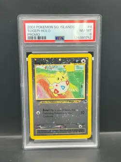 Pokemon PSA 8 NM-MT Togepi 4/18 Southern Islands Reverse Holofoil 2001 S#0752 - Image 1