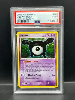 Pokemon PSA 9 MINT Unown X/28 EX Unseen Forces Holofoil Rare 2005 S#4214 - Image 1