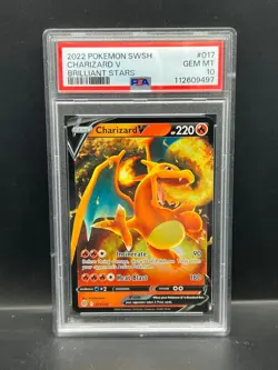 Pokemon PSA 10 GEM MT Charizard V 017/172 Brilliant Stars Holofoil 2022 S#9497 - Image 1