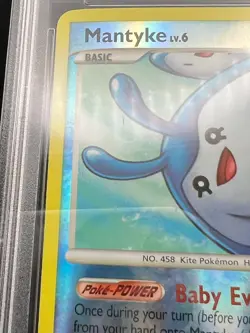 Pokemon PSA 9 MINT Mantyke 55/130 Diamond & Pearl Reverse Holofoil 2007 S#4354 - Image 4