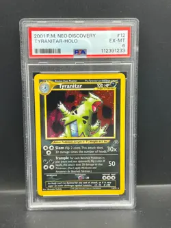 Pokemon PSA 6 EX-MT Tyranitar 12/75 Neo Discovery Holofoil 2001 S#1233 - Image 1