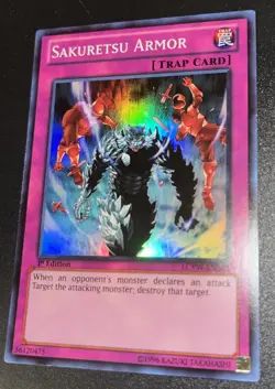 Yugioh 1x Sakuretsu Armor LCYW-EN288 Super Rare 1st Edition Near Mint - Image 1