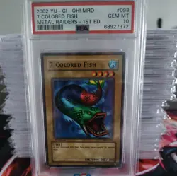 2002 YU-GI-OH! METAL RAIDERS MRD-098 7 COLORED FISH - 1st Ed- PSA 10 POP 16 - Image 1