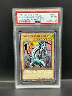 Yugioh PSA 8 NM-MT Blue-Eyes White Dragon LDS2-EN001 Ultra Rare 1st Ed S#4292 - Image 1